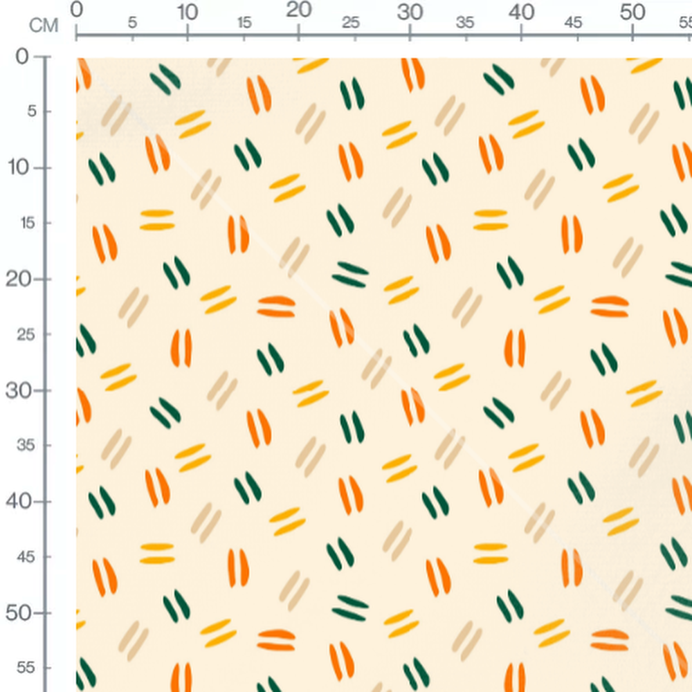 Tissu - Traits multicolores sur fond crème