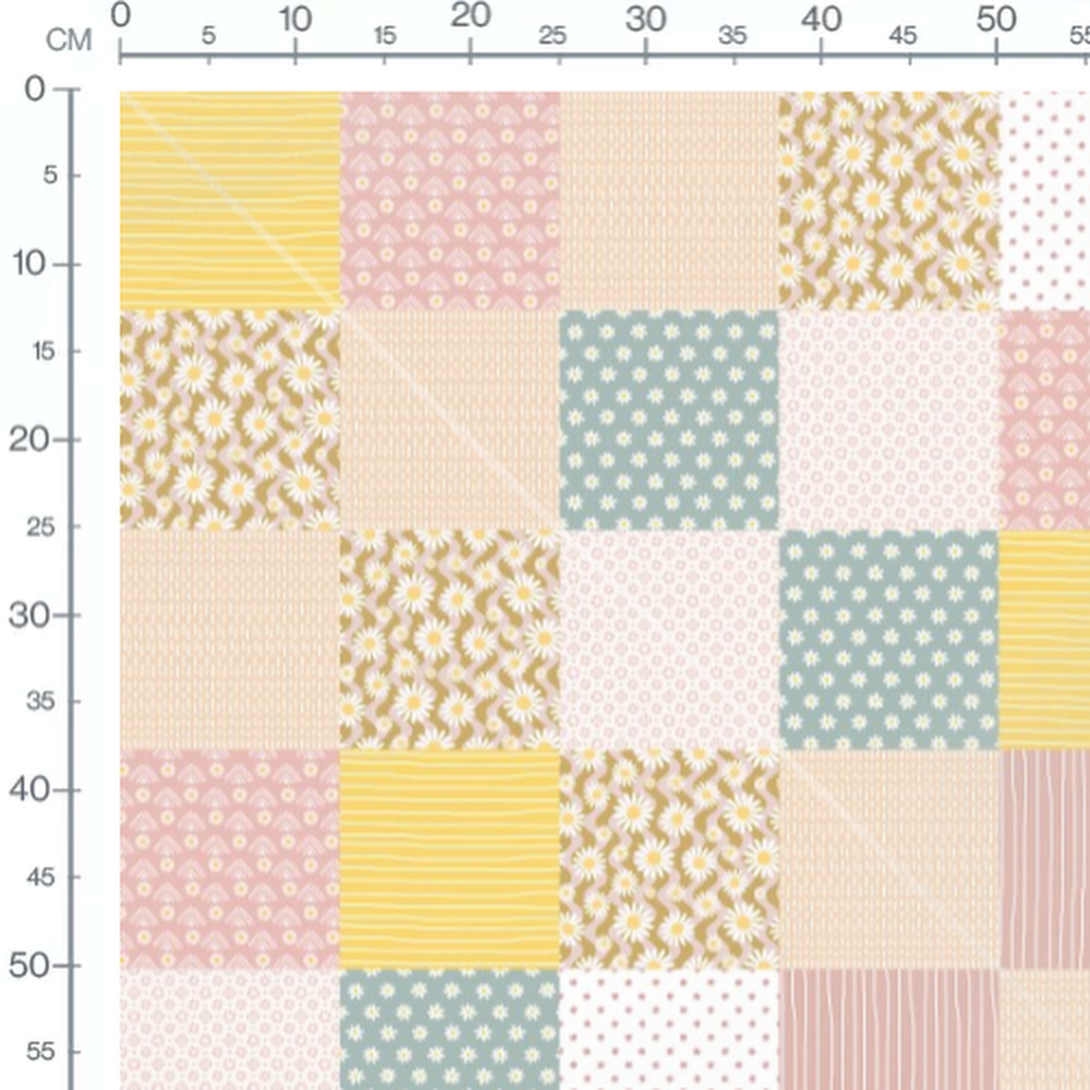 Tissu - Carrés beige à motifs doux
