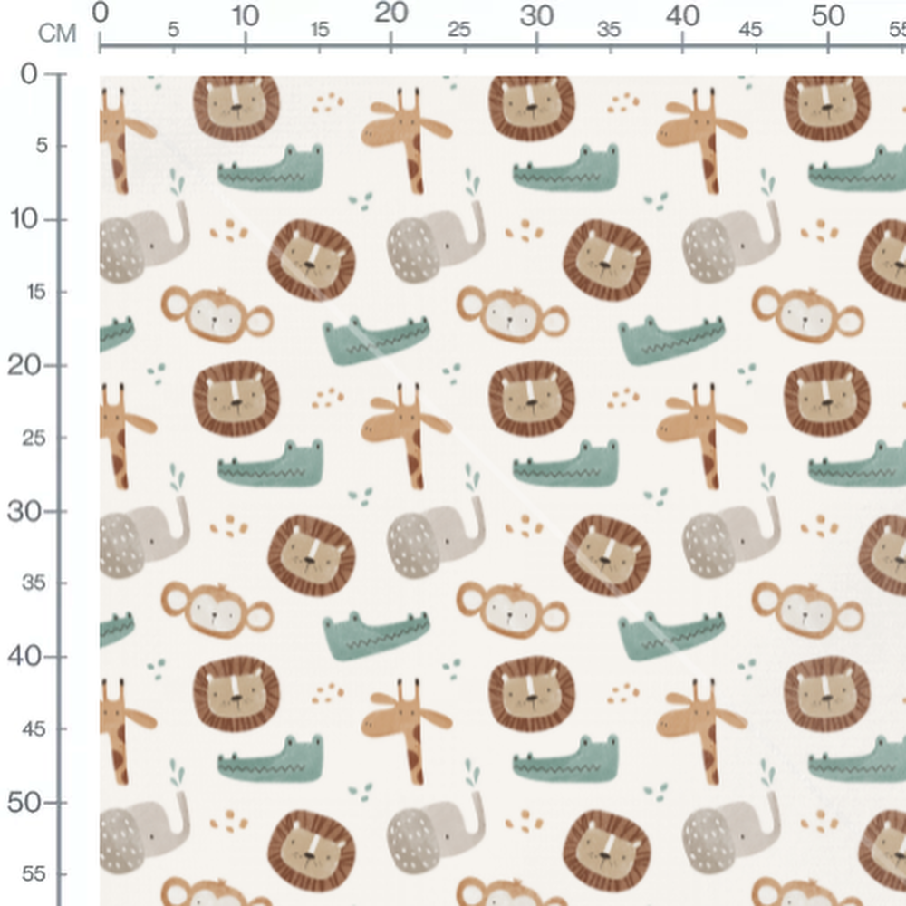 Tissu - Animaux de la savane mignons