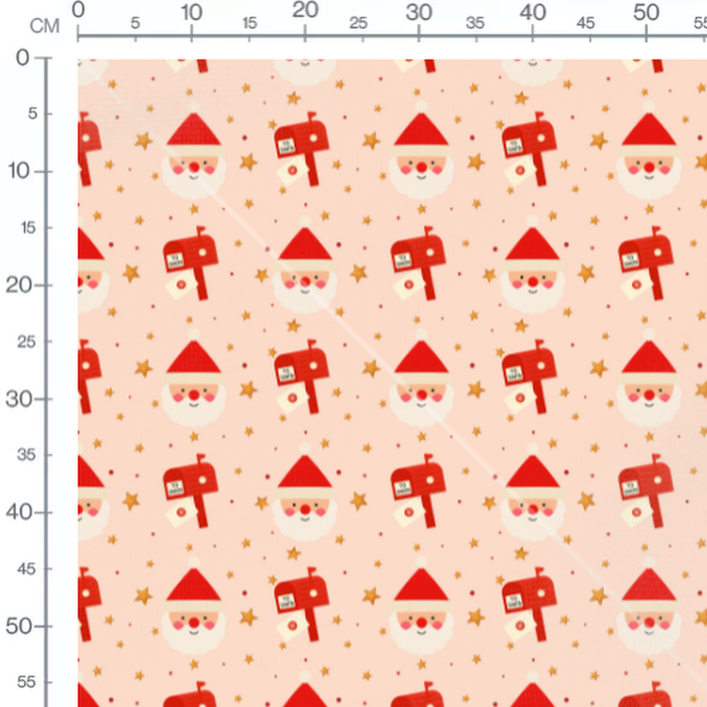 Tissu - Pères Noël et boîtes aux lettres