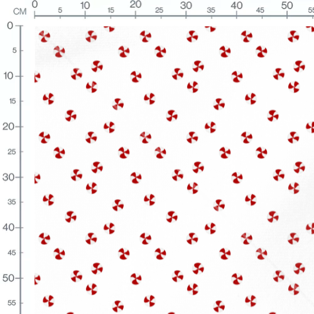 Tissu - Bonbons tourbillons rouges