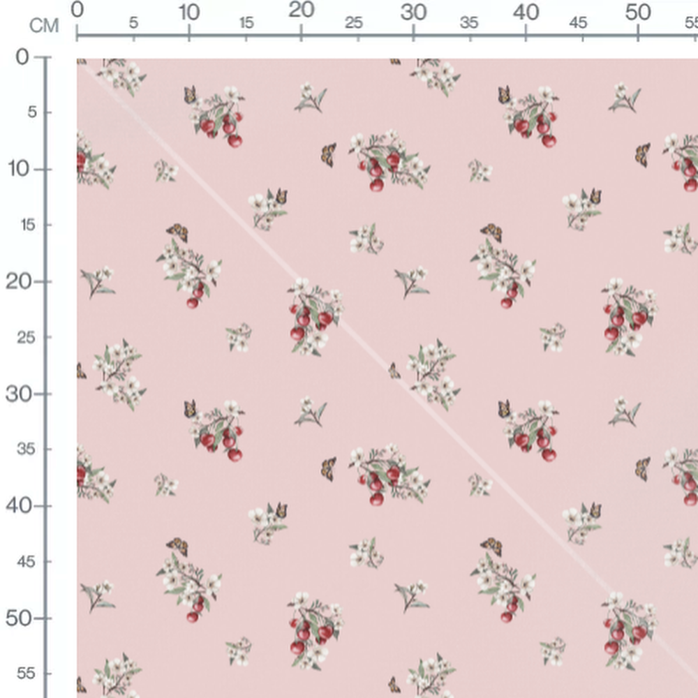 Tissu - Fleurs et papillons colorés