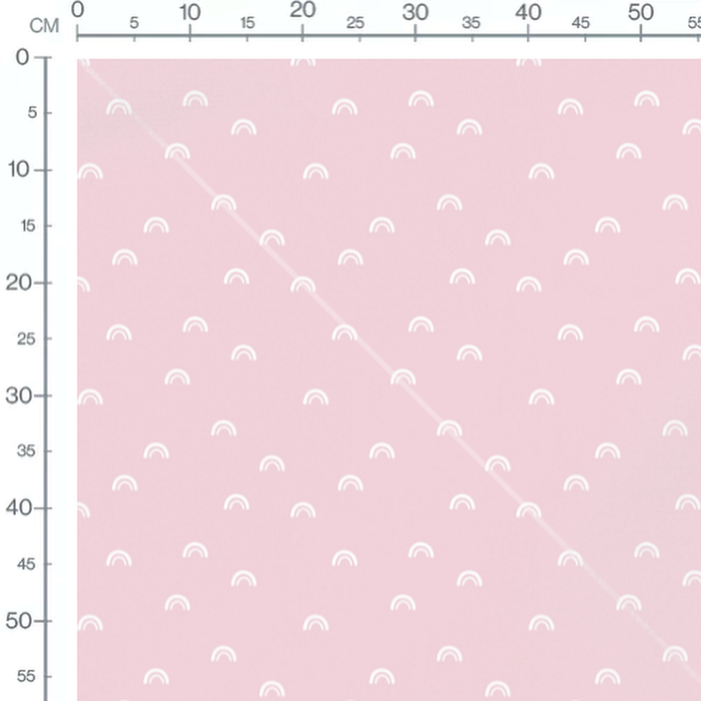 Tissu - Arcs blancs sur rose clair