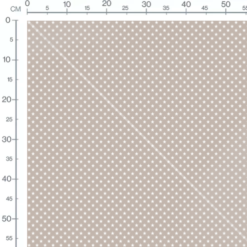 Tissu - Étoiles blanches sur fond beige