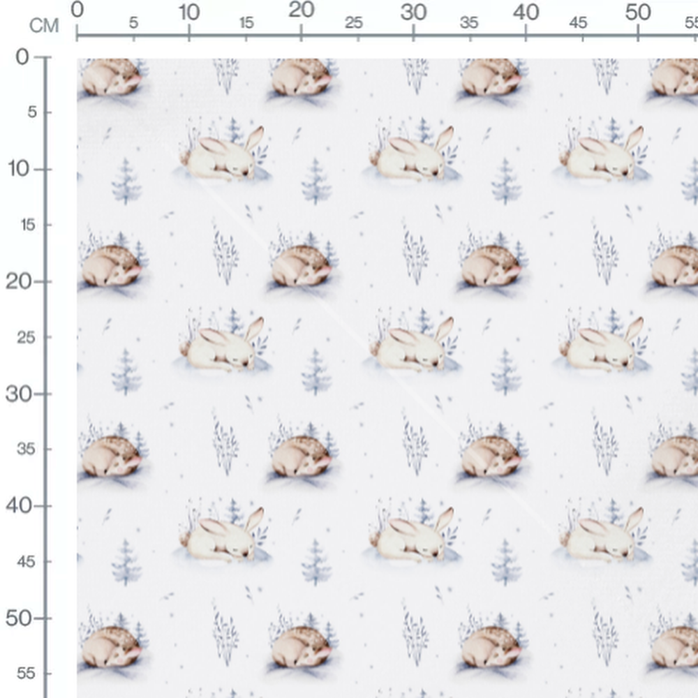 Tissu - Lapins endormis aquarelle