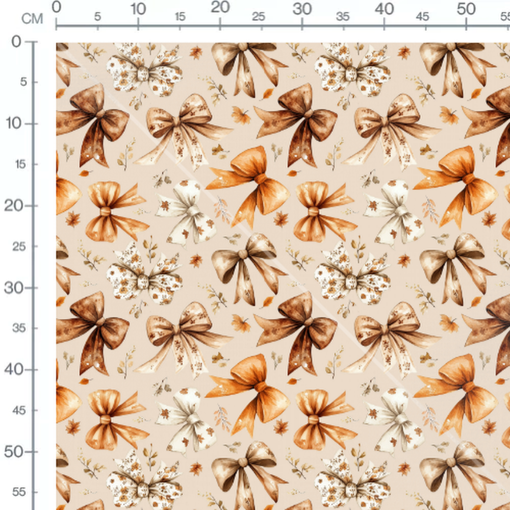 Tissu - Nœuds et feuilles automnales