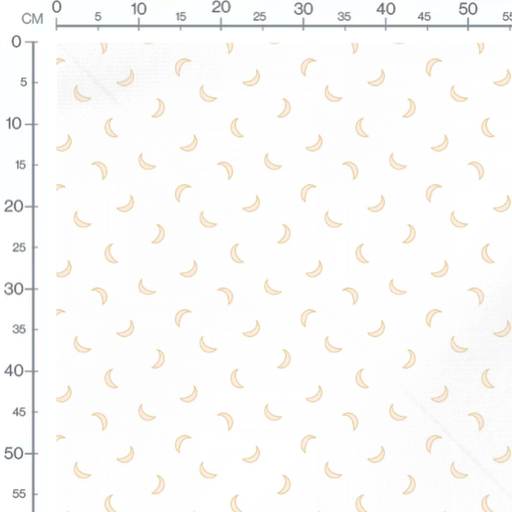 Tissu - Petites lunes beige