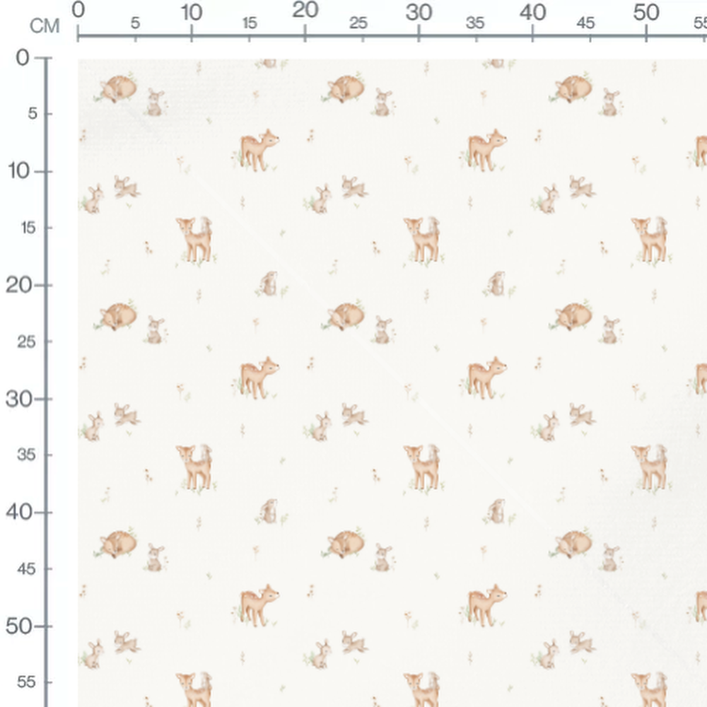 Tissu - Faons et lapins adorables