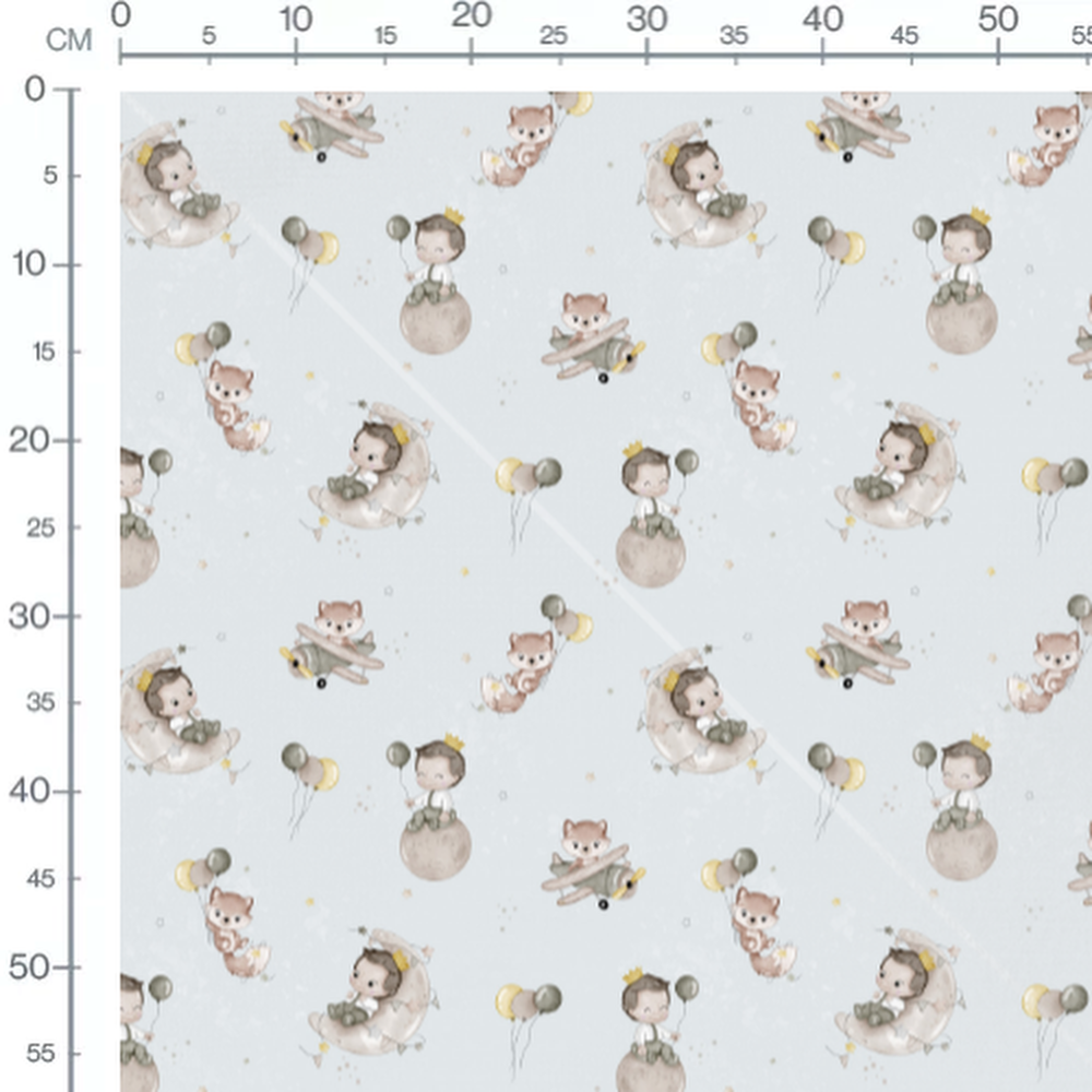 Tissu - Enfants et renards célestes