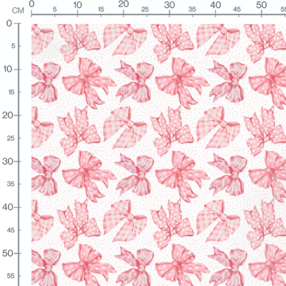 Tissu - Nœuds roses motifs variés