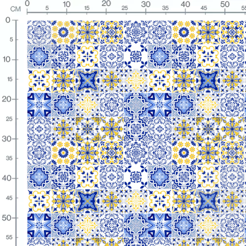 Tissu - Carreaux floraux vibrants