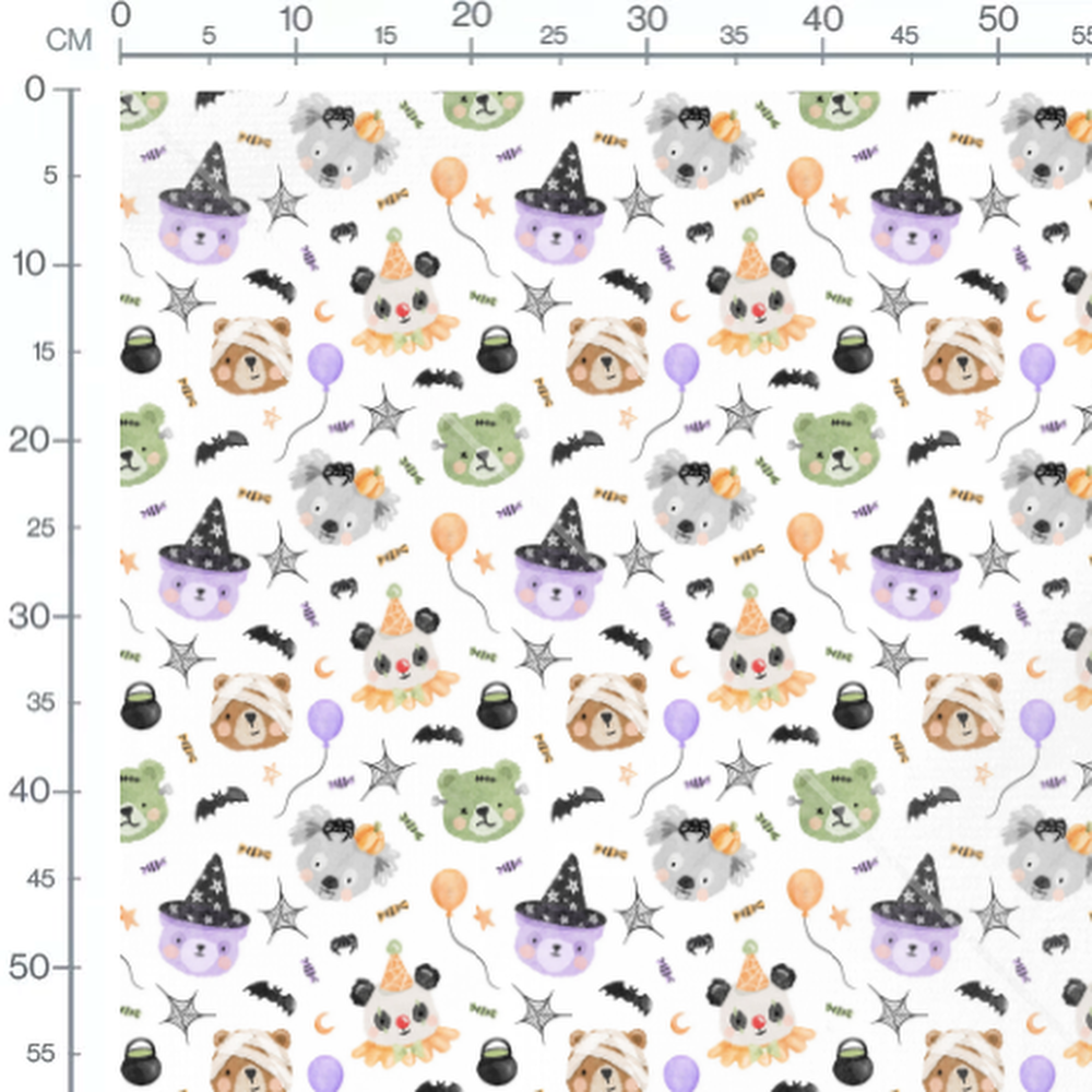 Tissu - Animaux en fête d'Halloween