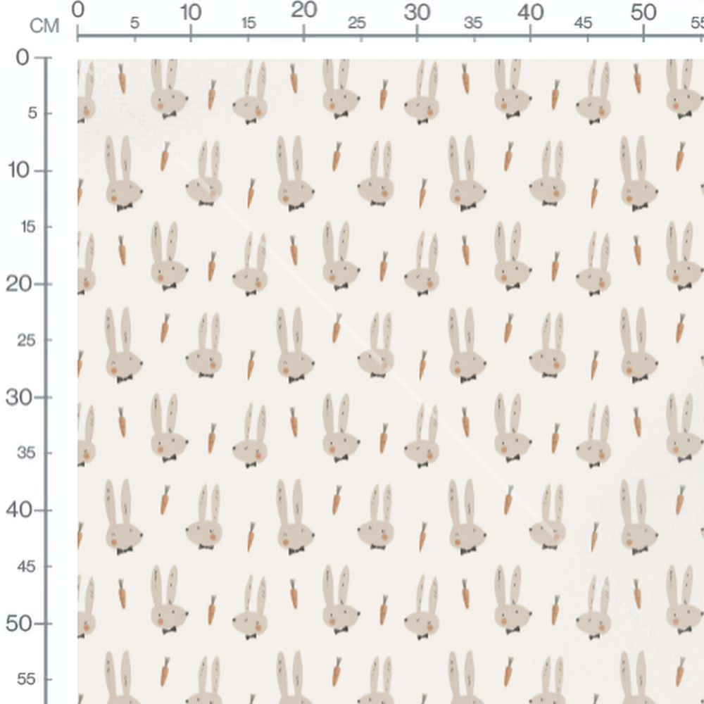 Tissu - Lapins beige avec nœud papillon