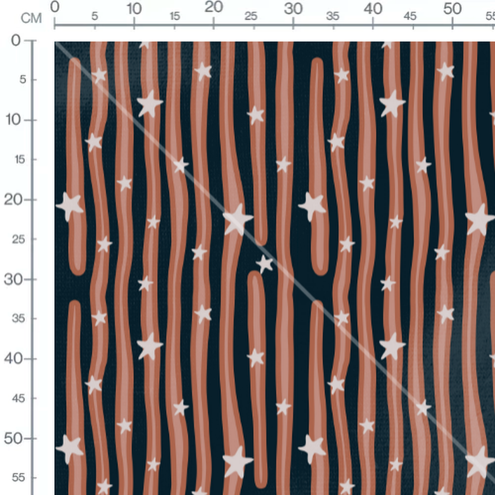 Tissu - Étoiles et rayures ondulées