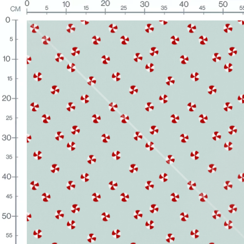 Tissu - Bonbons rouges et blancs
