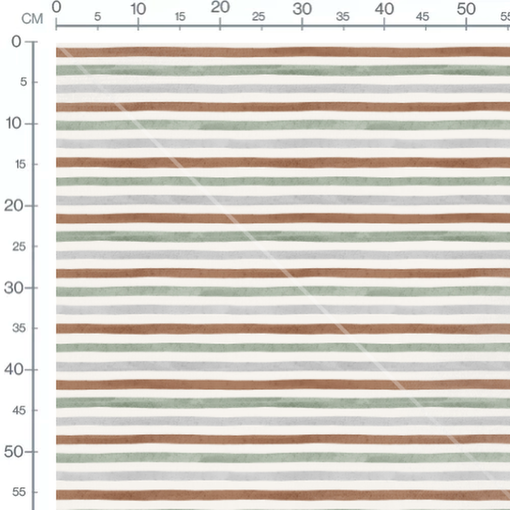 Tissu - Rayures marron et vertes simples