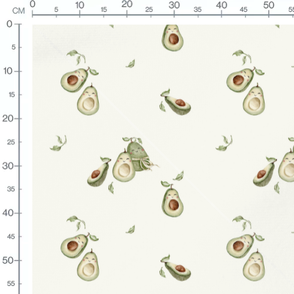 Tissu - Avocats souriants variés
