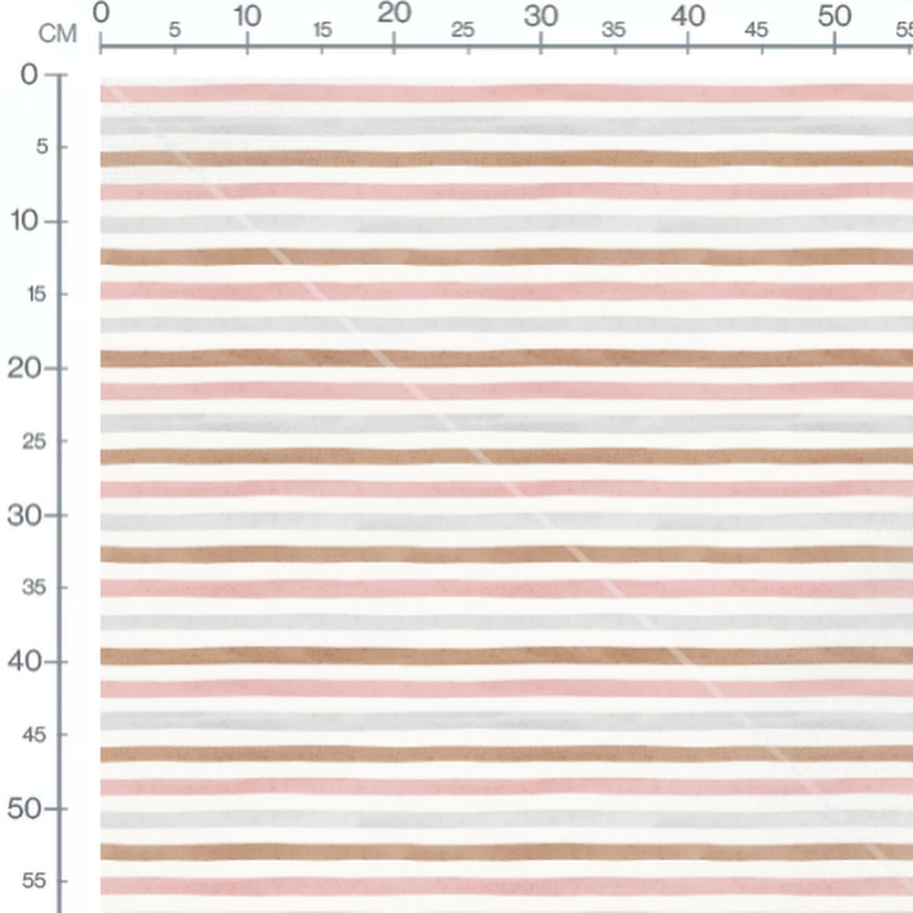 Tissu - Rayures roses et brunes