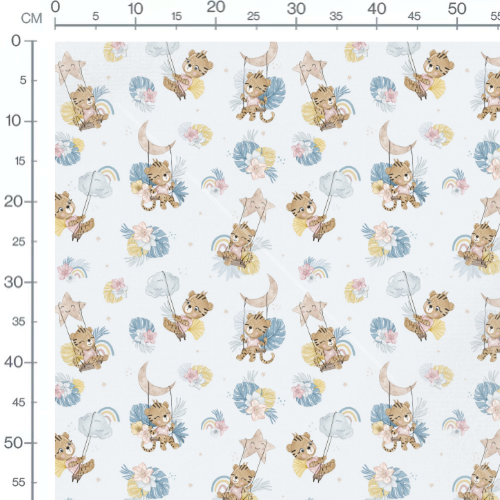 Tissu - Tigres bruns sous ciel bleu