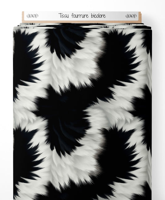 Tissu - fourrure bicolore