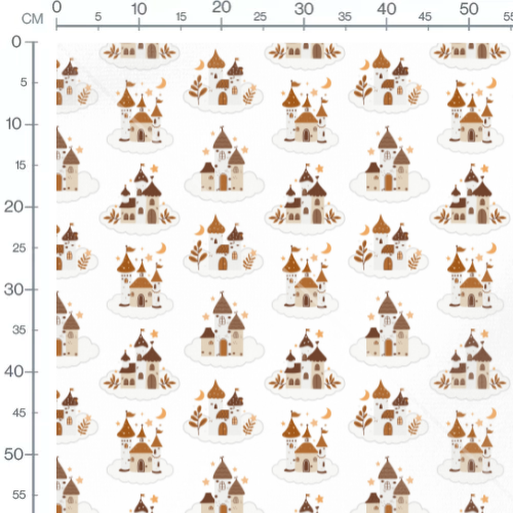 Tissu - Châteaux sur nuages