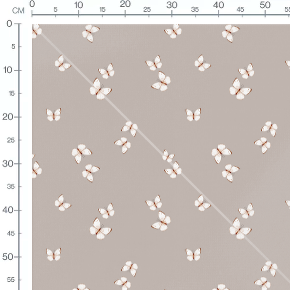 Tissu - Papillons blancs délicats