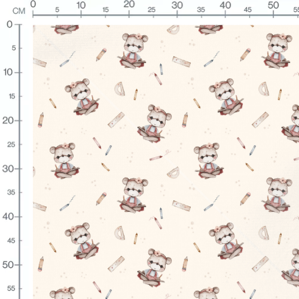Tissu - Licornes roses et lunes oranges
