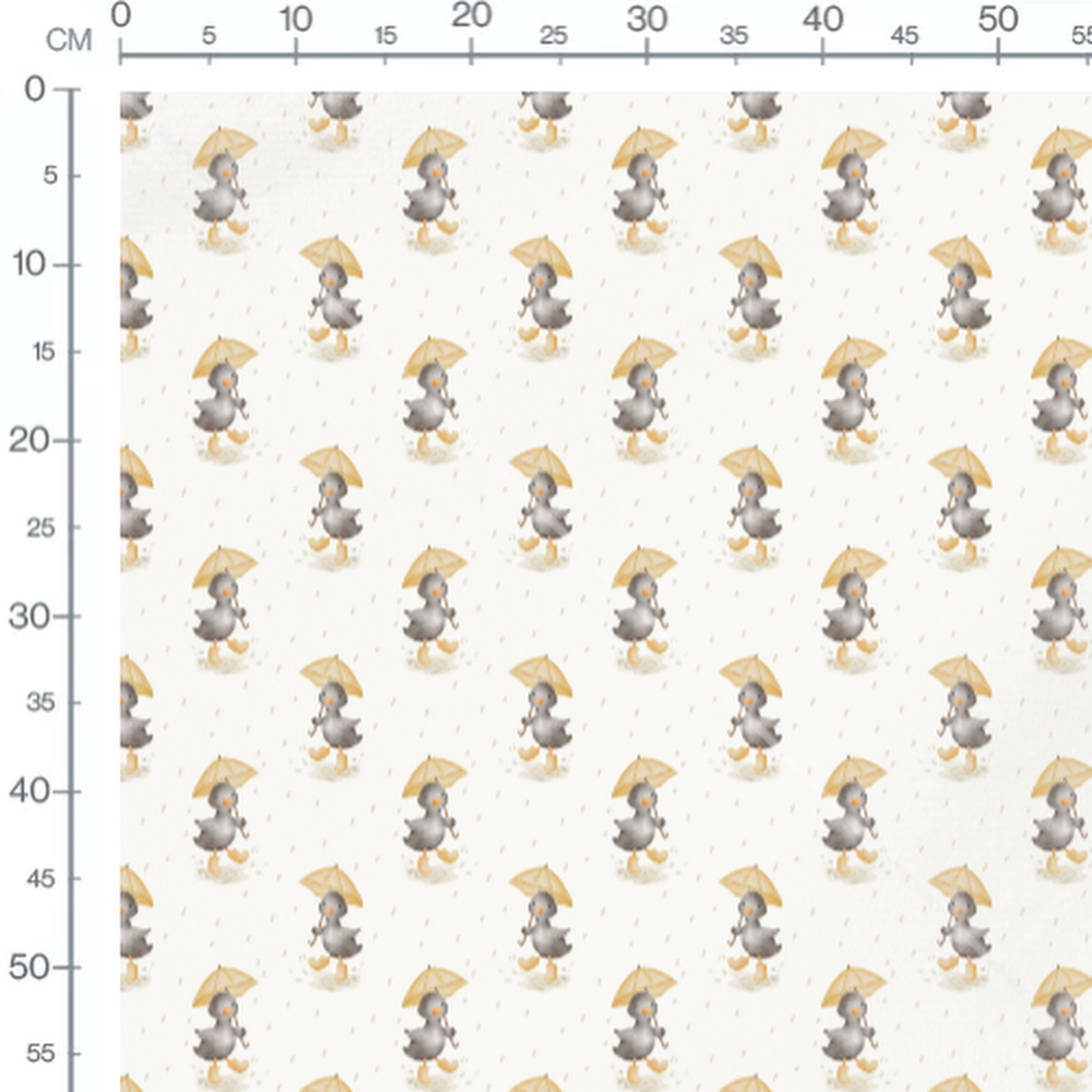 Tissu - Canards parapluie jaunes