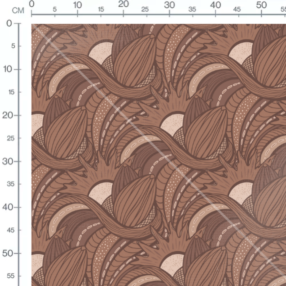 Tissu - Formes brunes entrelacées
