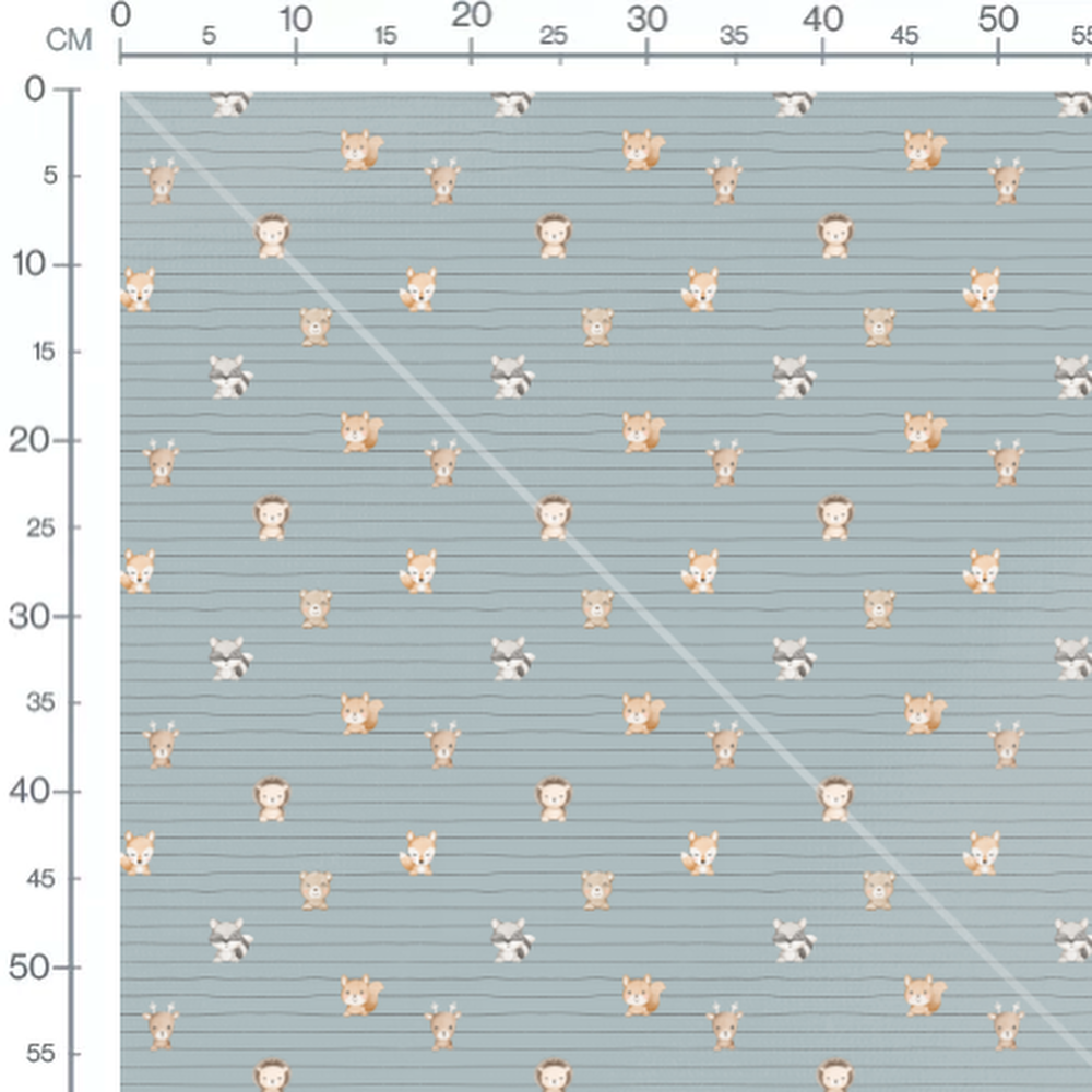 Tissu - Animaux beige et gris mignons