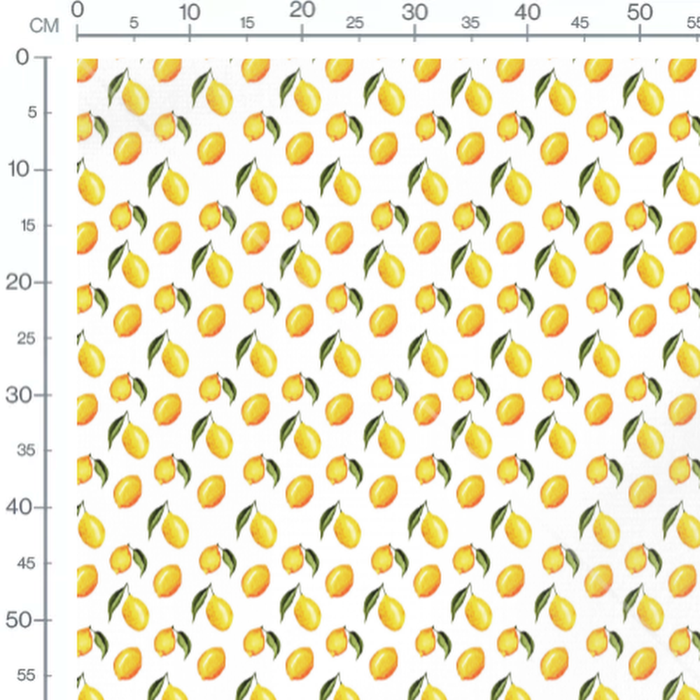 Tissu - Citrons et feuilles foncées