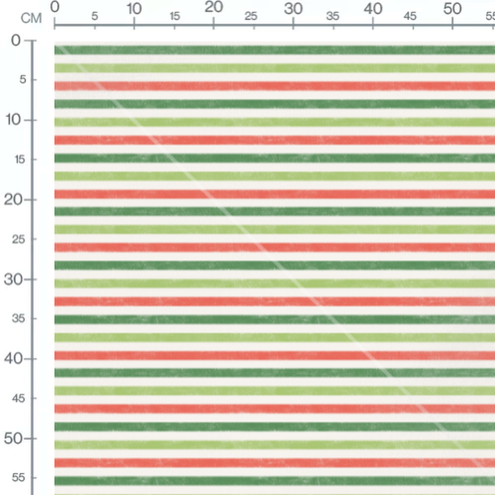 Tissu - Rayures vertes et rouges