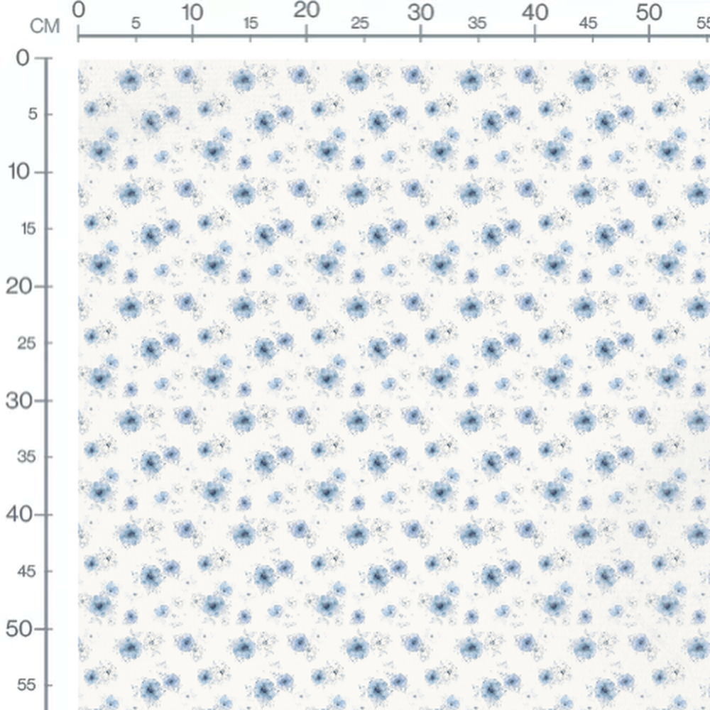 Tissu - Fleurs bleues variées et légères