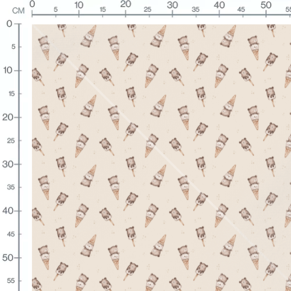 Tissu - Oursons en cornets chocolatés