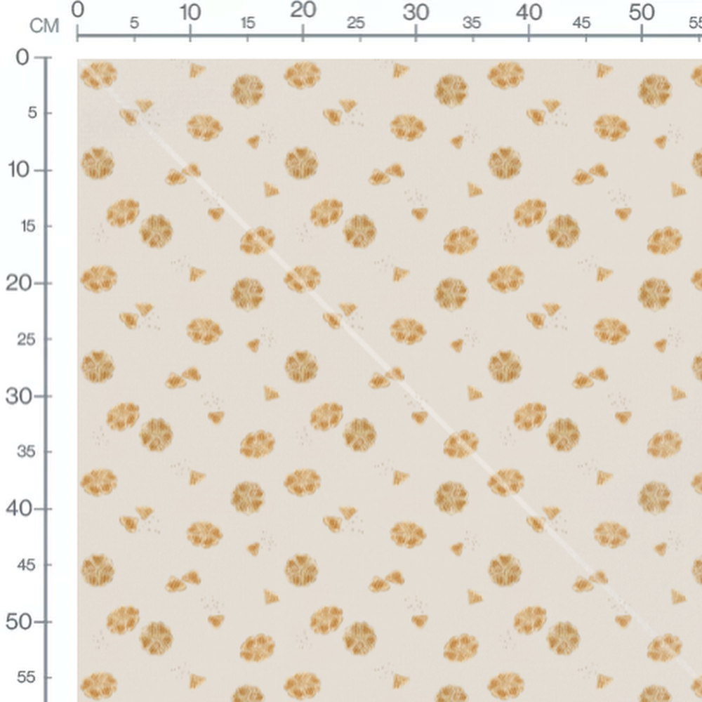 Tissu - Gaufres dorées sur beige