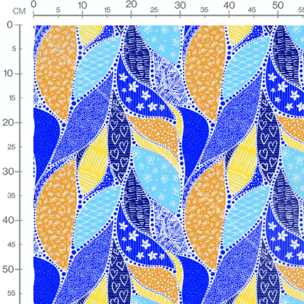 Tissu - Motifs variés colorés
