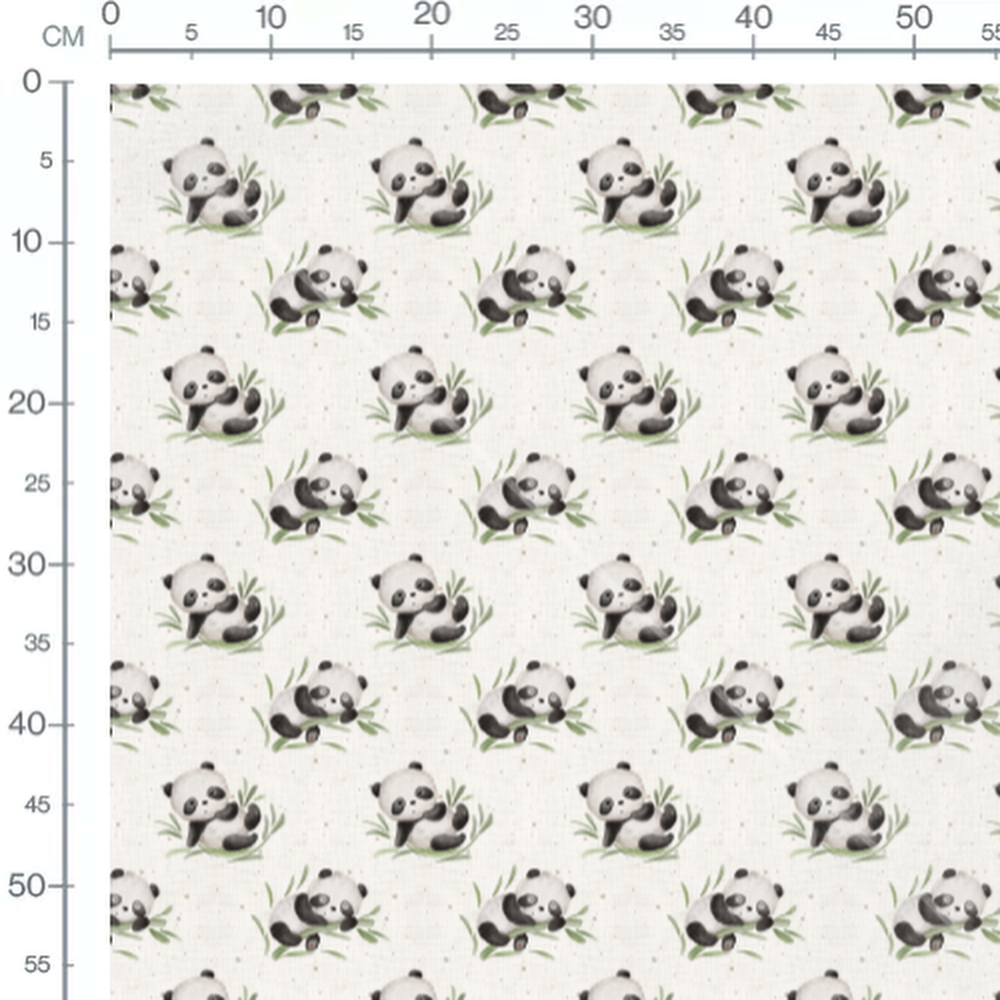 Tissu - Pandas entourés de feuilles