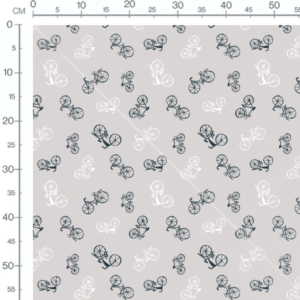 Tissu - Vélos noirs et blancs