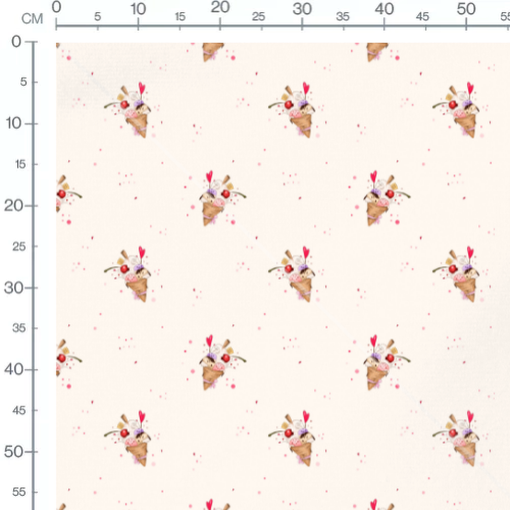Tissu - Cornets aux fruits et crème
