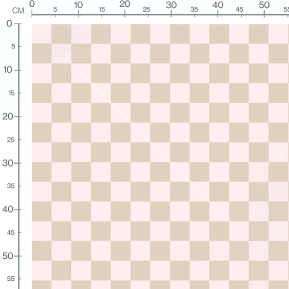 Tissu - Carreaux beige et rose