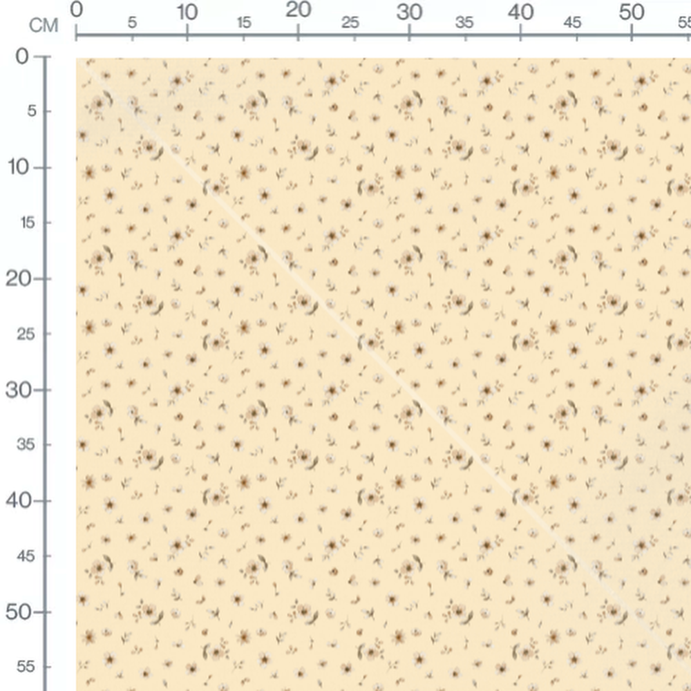 Tissu - Fleurs beige et brunes naturelles