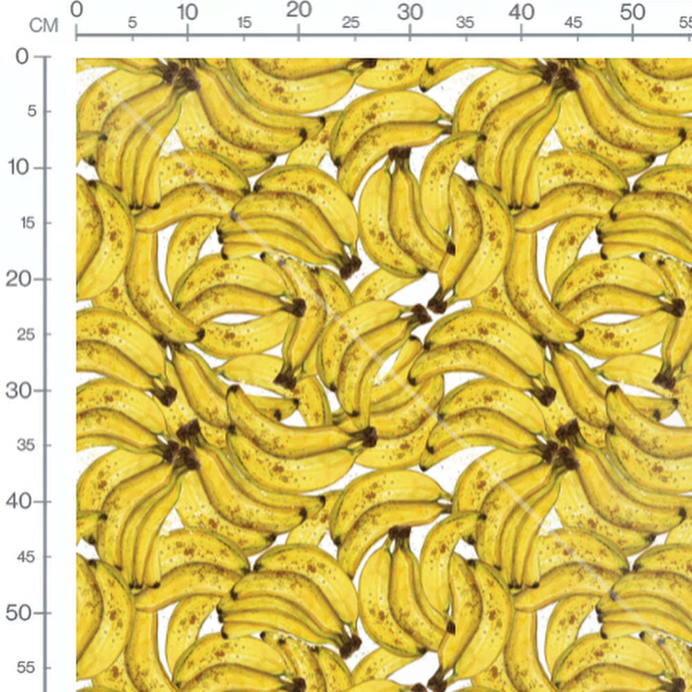 Tissu - Motif de bananes jaunes