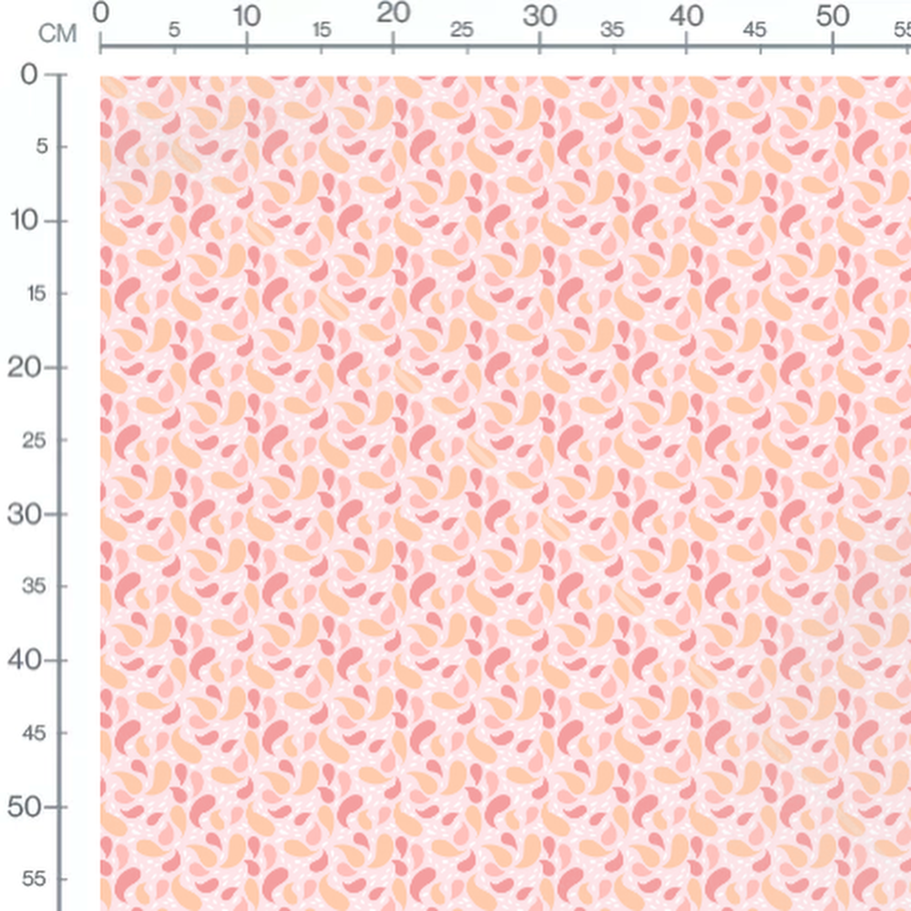 Tissu - Motifs floraux rose et pêche