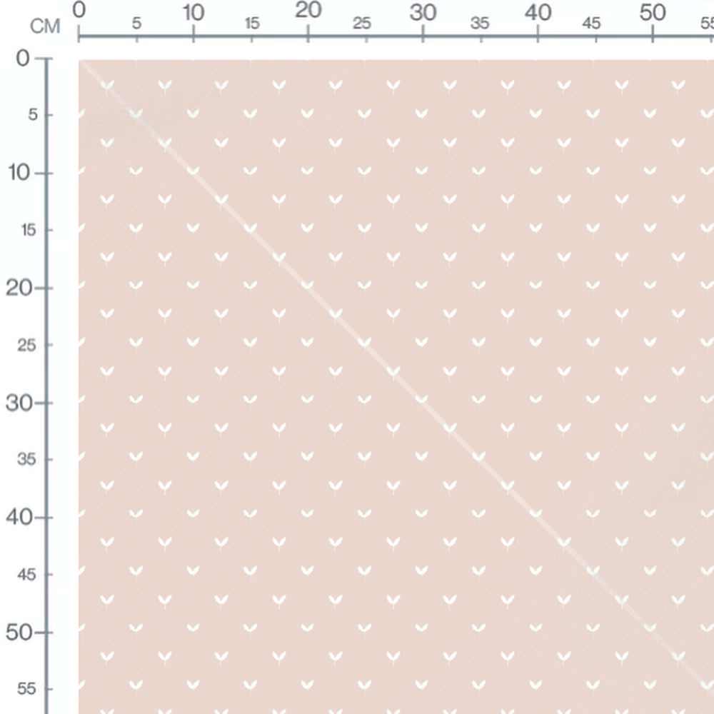 Tissu - Feuilles blanches sur rose