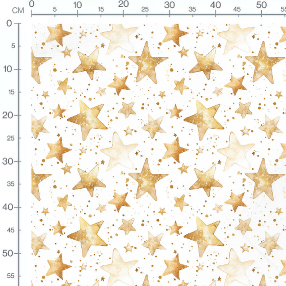 Tissu - Étoiles dorées aquarelle
