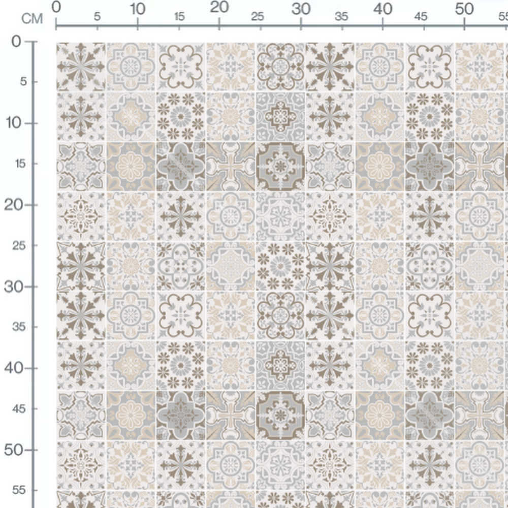 Tissu - Carreaux floraux vintage