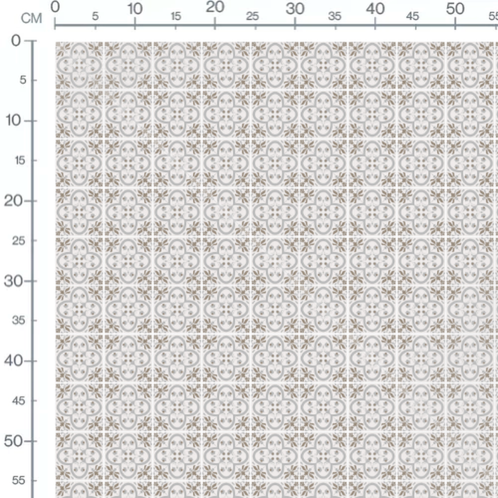 Tissu - Fleurs grises sur fond blanc 2