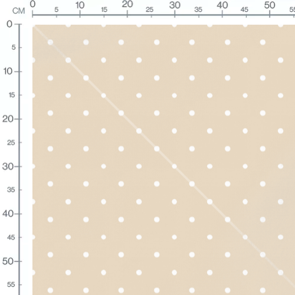 Tissu - Pois blancs sur beige circulaires