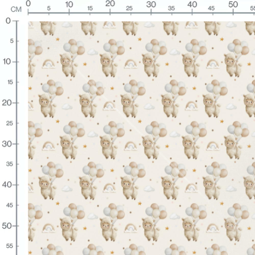 Tissu - Alpagas ballons et nuages