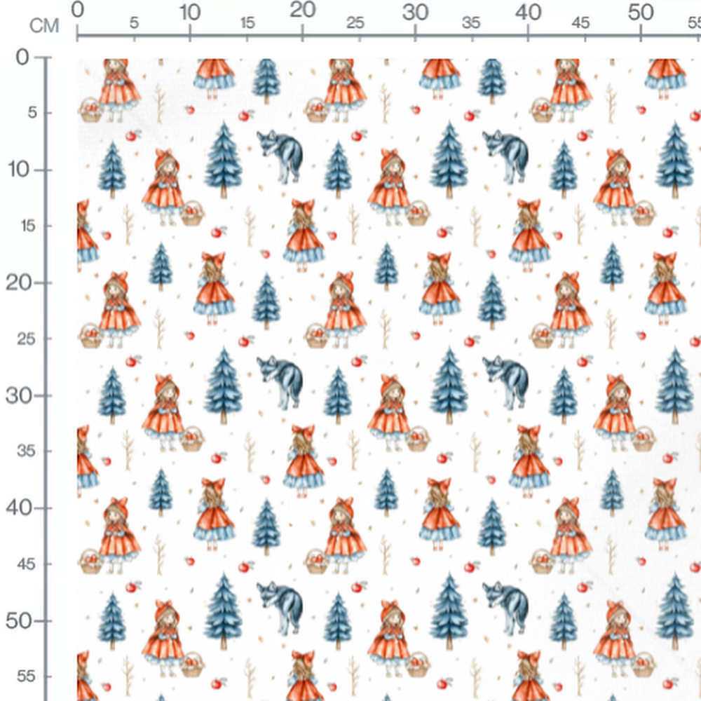 Tissu - Chaperon rouge et forêt